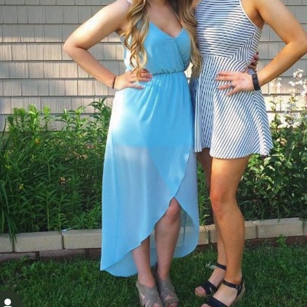 Light Blue High Low Dress